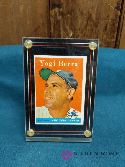Yogi Berra Baseball Card with Protective Case