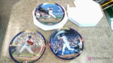 3 Cooperstown collectible 8 in baseball plates