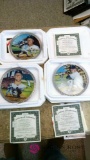 Three 6 and 1/2 inch baseball collector plates