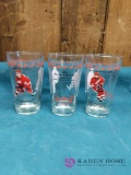 3 Collectible Detroit Red Wings Glasses