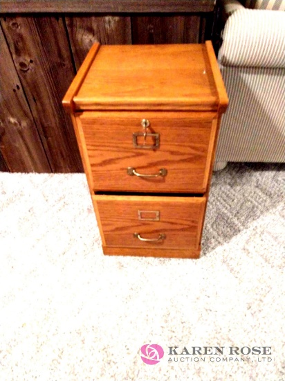 Two drawer Oak filing cabinet