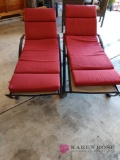 Two chaise chairs with pads