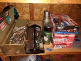 Metal tool box, two thermoses, see pictures