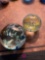 Two glass paper weights