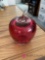 Glass apple paper weight marked Boyer