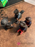 Cast iron Amish kids playing figures