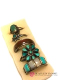 5 vintage turquoise rings
