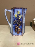 Blue water pitcher