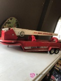 Vintage metal fire truck half