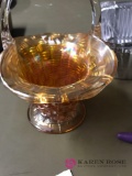Small carnival glass basket