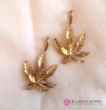 10 karat gold marijuana leaf charms