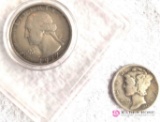 Washington quarter and Mercury dime