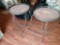 Two 14 inch round metal tables