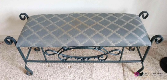 48 inch long iron bench with pad