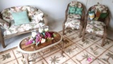 6 piece wicker set with pillows