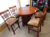 42 inch round table with storage drawer and 4 chairs