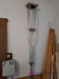 Pair of aluminum crutches