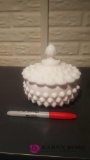 Milk glass candy dish