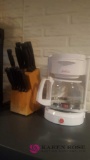 Sunbeam coffee pot and knife set