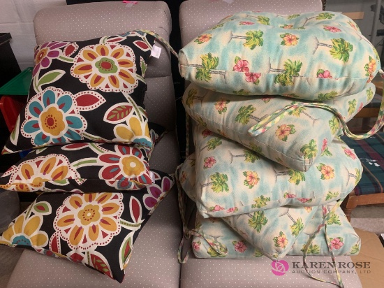 Eight assorted pillows