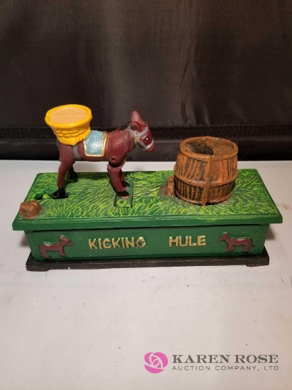 Kicking Mule Cast Iron Mechanical Bank