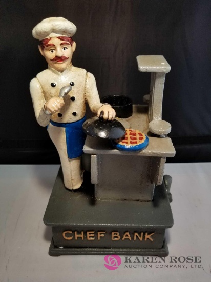 Chef Cast Iron Mechanical Bank