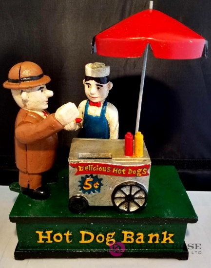 Hot Dog Cast Iron Mechanical Bank