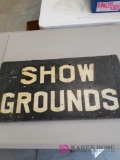 Vintage Wooden Show Grounds Sign