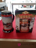 Two Budweiser Holiday Beer Steins