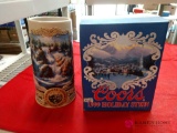 Two Coors Holiday Steins