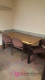Table and three chairs Room 118