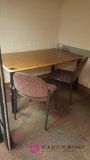 Table and two chairs Room 117
