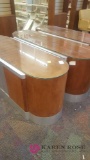 3 Large display tables with glass tops