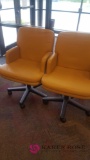 2 adjustable tan computer chairs