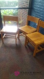 3 oak chairs