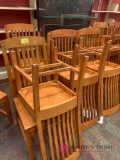 8 heavy wooden chairs