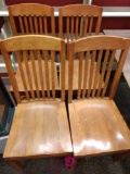 Group of eight oak chairs
