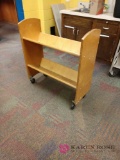31 in rolling Wood book cart