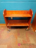 32 in rolling wood book cart