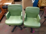 Two adjustable office chairs