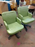 Two adjustable office chairs