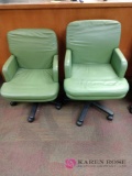 Two adjustable office chairs