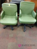 Two adjustable office chairs