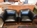 Two black lobby chairs
