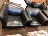 Two black lobby chairs