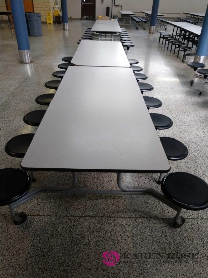 Two 12ft portable cafeteria tables