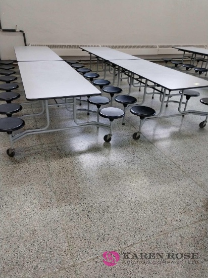 212 ft folding cafeteria tables with seats