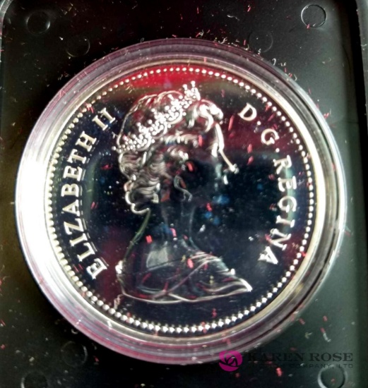 Canadian $1 Library of Parliament Centennial Specimen Silver Dollar