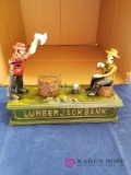 Lumberjack Cast Iron Mechanical Bank
