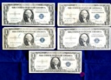 Five One Dollar Silver Certificates